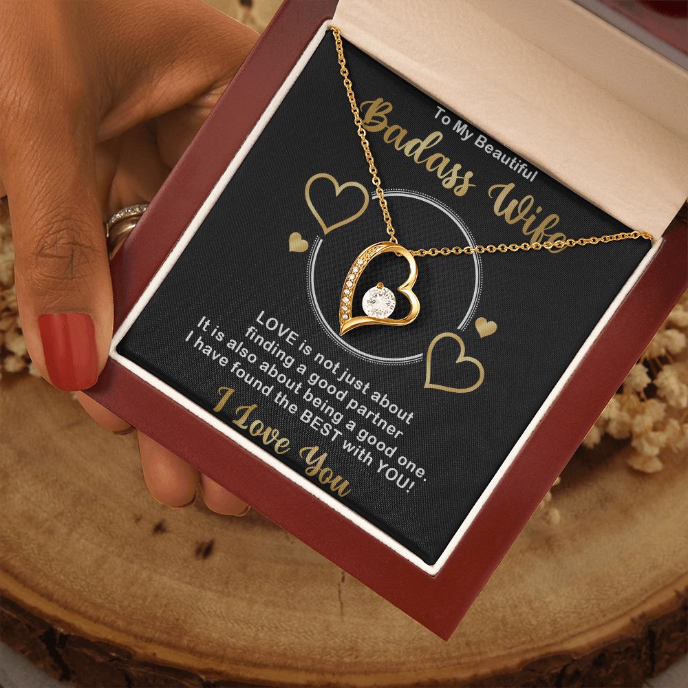 Forever Love Necklace, Badass Wife, Necklace With Message Card, Birthday Gift For Her
