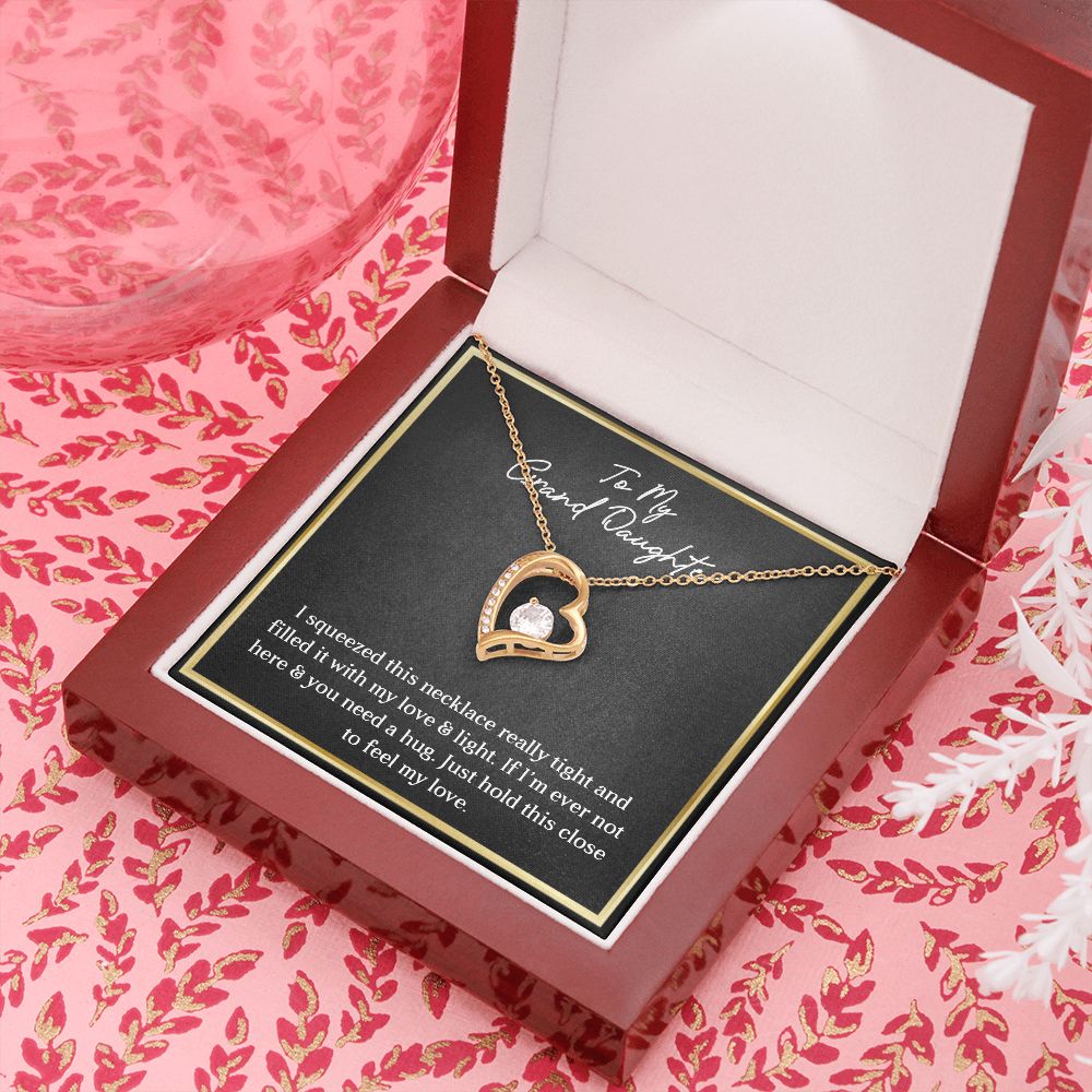 MY GRANDDAUGHTER, FOREVER LOVE NECKLACE WITH MESSAGE CARD FOR GRANDDAUGHTER, BIRTHDAY GIFT FOR HER, FROM GRANDMA/GRANDPA