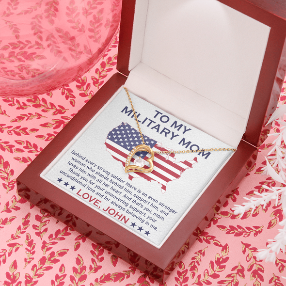 To My Military Mom, Forever Love Necklace, Birthday, Mother's Day, Christmas, Anniversary, Gift For Her Valentine's Day, Jewelry For Mom, Customized Pendant For Mom