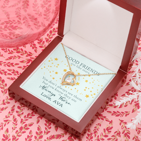 To My Good Friends, Forever Love Necklace With You Know They Are Always There Message Card, Birthday, Gift For Her, Necklace for Her, Jewelry For Her, Customized Message Card