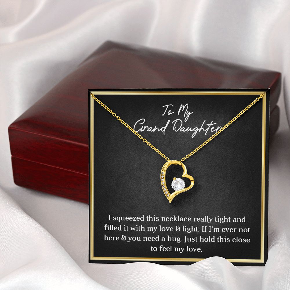 MY GRANDDAUGHTER, FOREVER LOVE NECKLACE WITH MESSAGE CARD FOR GRANDDAUGHTER, BIRTHDAY GIFT FOR HER, FROM GRANDMA/GRANDPA