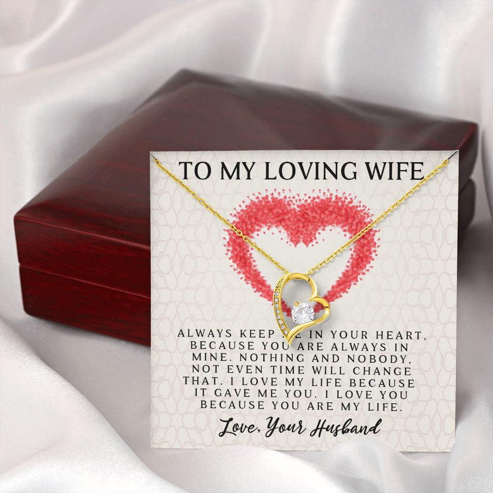 Forever Love Necklace, My Loving Wife, Necklace With Message Card, Birthday Gift For Her