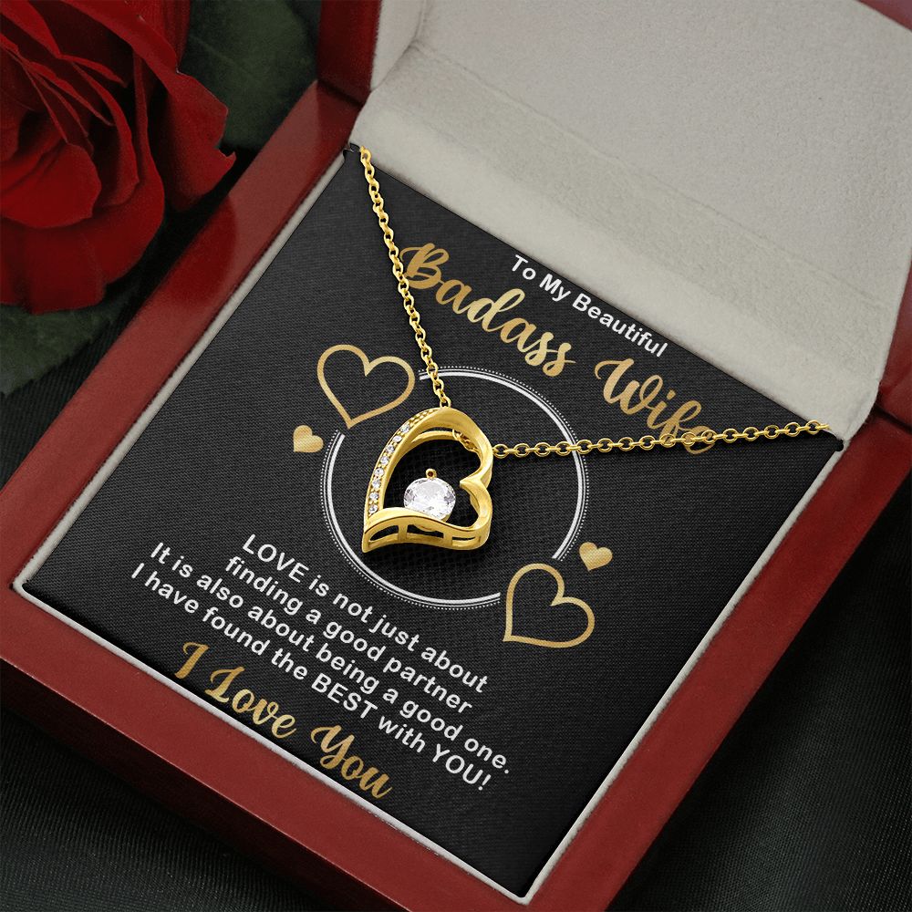 Forever Love Necklace, Badass Wife, Necklace With Message Card, Birthday Gift For Her