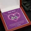 Dear Wife, Infinity Hearts Necklace With I'm A Blessed Man Because My Valentine's Is My Wife Custom Message Card, Pendant For Her, Birthday, Anniversary, Jewelry For Her, Valentine's Day Gift