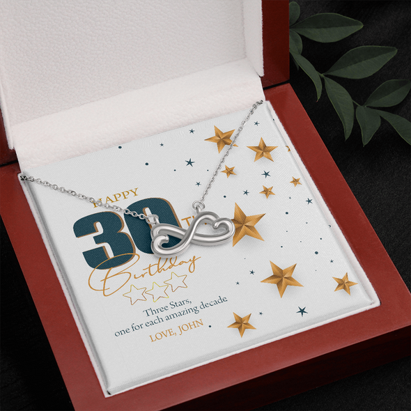 Customized Birthday Name & Age, Infinity Hearts Necklace, Gift For Mom/Wife/Girlfriend/Sister, Best Birthday Gift For Her, Jewelry For Her, Precious Gift For Her, Necklace For Her