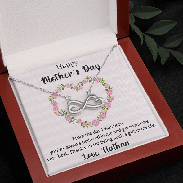 Happy Mother's Day, Infinity Hearts Necklace, Gift For Mom From Daughter, Mother's Day Special Gift, Mom Birthday Gift from Daughter, Jewelry Gift for Mom, Necklace for Mom