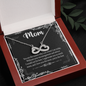 Mom, Love Knot Necklace With I Love You The Most You're The Best Message Card, Mother's Day Gift, Birthday, Anniversary, Pendant For Her, Jewelry For Her