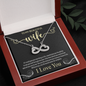 To My Beautiful Wife, Infinity Hearts Necklace With I Would Give You The Ability To See Yourself Through My Eyes Message Card, Birthday, Gift For Her, Jewelry For Her, Pendant For Her