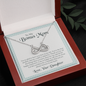 To My Bonus Mom, Infinity Hearts Necklace With I'm So Glad To Have You Here In My Life Message Card, Jewelry For Her, Mother's Day Gift, Anniversary, Birthday, Gift For Her, Pendant For Her
