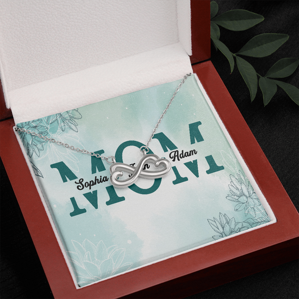 Mom Customized Pendant, Infinity Hearts Necklace, Customized Pendant For Her, Birthday Gift, Christmas, Anniversary, Gift For Her, Valentine's Day, Jewelry For Her
