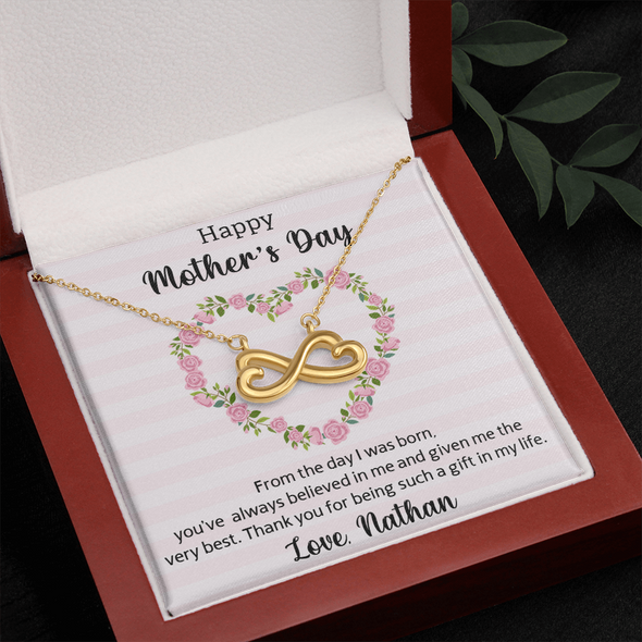 Happy Mother's Day, Infinity Hearts Necklace, Gift For Mom From Daughter, Mother's Day Special Gift, Mom Birthday Gift from Daughter, Jewelry Gift for Mom, Necklace for Mom