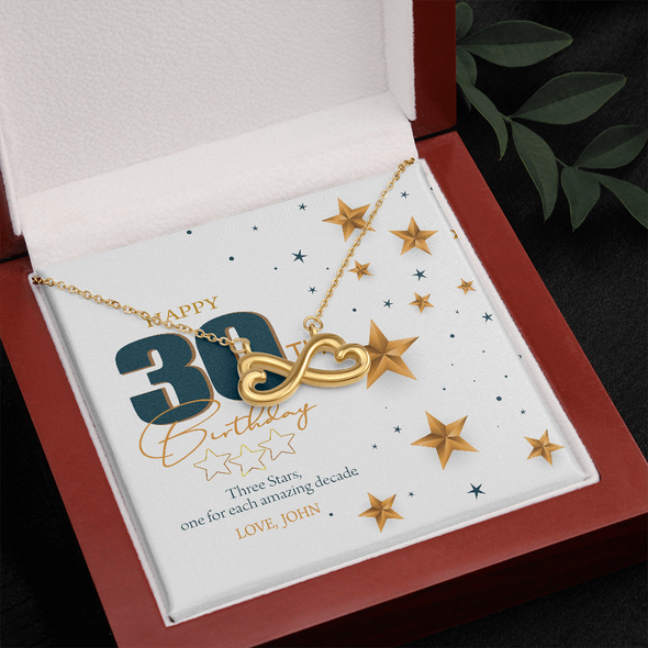 Customized Birthday Name & Age, Infinity Hearts Necklace, Gift For Mom/Wife/Girlfriend/Sister, Best Birthday Gift For Her, Jewelry For Her, Precious Gift For Her, Necklace For Her