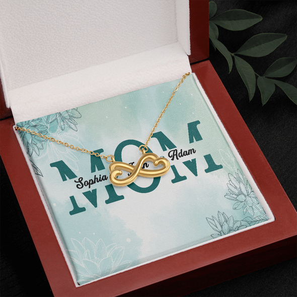 Mom Customized Pendant, Infinity Hearts Necklace, Customized Pendant For Her, Birthday Gift, Christmas, Anniversary, Gift For Her, Valentine's Day, Jewelry For Her