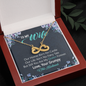 To My Wife, Infinity Hearts Necklace With You Are My Queen Forever Message Card, Jewelry For Her, Anniversary, Birthday, Gift For Her, Pendant For Her
