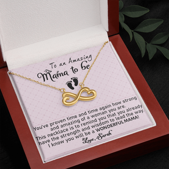 To An Amazing Mama To Be, Infinity Hearts Necklace, Customized Pendant For Newly Mom, Birthday, Mother's Day, Christmas, Anniversary, Gift For Her Valentine's Day, Jewelry For Mom
