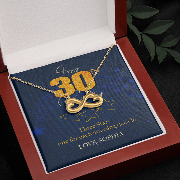 Customized Birthday Name & Age, Infinity Hearts Necklace, Gift For Mom/Wife/Girlfriend/Sister, Best Birthday Gift For Her, Necklace For Her, Precious Gift For Her, Jewelry For Her