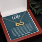 To My Wife, Infinity Hearts Necklace With It Is A Gentle Love Full Of Understanding Message Card, Birthday, Anniversary, Gift For Her, Jewelry For Her, Pendant For Her