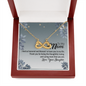 To My Mom, Infinity Hearts Necklace With Thank You For Being The Loving And Caring Mom Message Card, Pendant For Her, Mother's Day Gift, Birthday, Anniversary, Gift For Her, Jewelry For Her