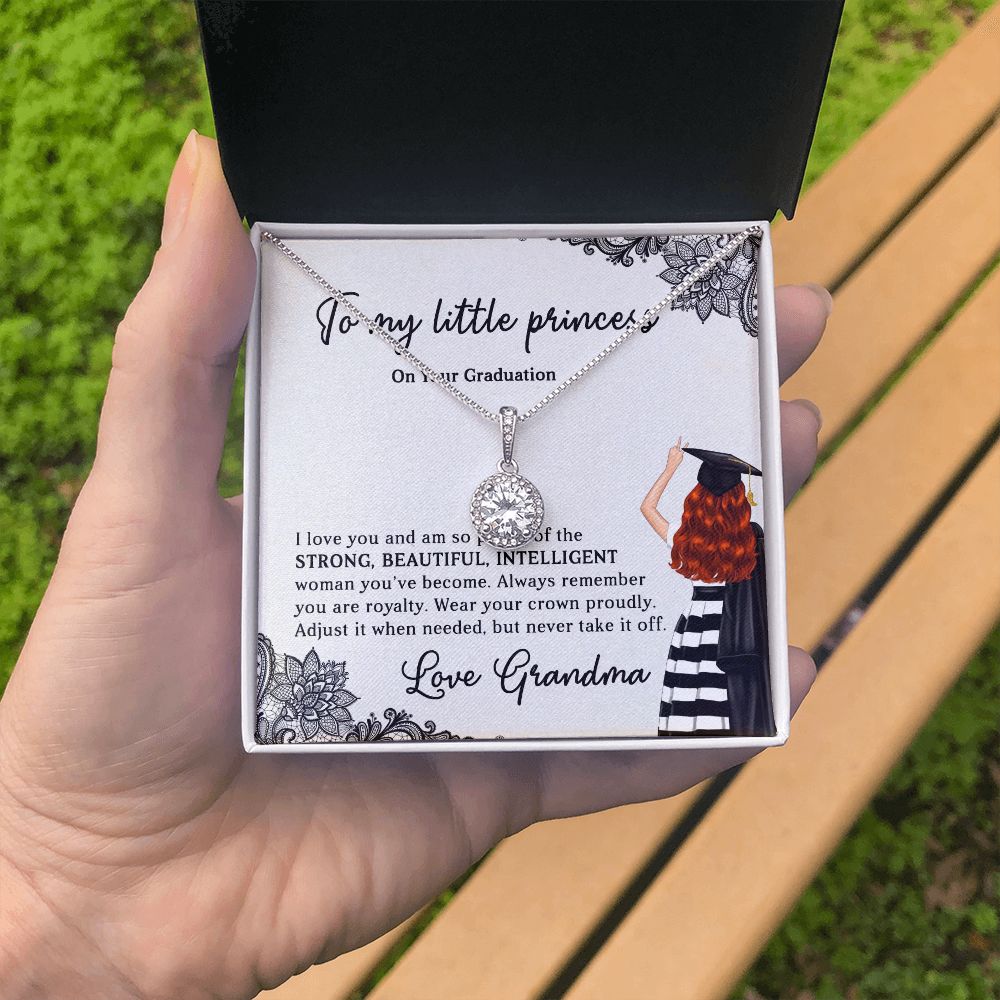 TO MY LITTLE PRINCESS, ETERNAL HOPE NECKLACE FOR GRANDDAUGHTER ON HER GRADUATION, GIFT FOR HER, FROM GRANDMA