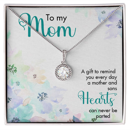 MOTHER AND SONS, ETERNAL HOPE NECKLACE FOR MOM, NECKLACE WITH MESSAGE CARD, BIRTHDAY, MOTHER'S DAY GIFT FOR HER