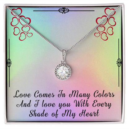 ETERNAL HOPE NECKLACE FOR SOULMATE, FOR YOUR LGBTQ PARTNER, WITH MESSAGE CARD, PRIDE NECKLACE,