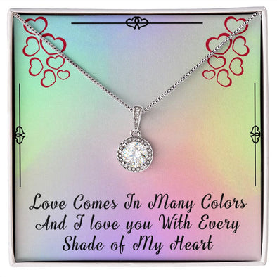 ETERNAL HOPE NECKLACE FOR SOULMATE, FOR YOUR LGBTQ PARTNER, WITH MESSAGE CARD, PRIDE NECKLACE,