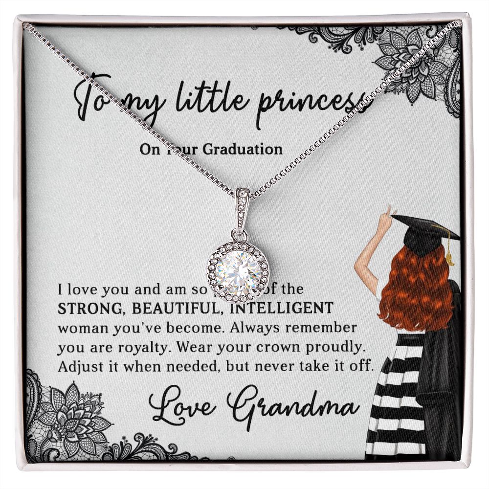 TO MY LITTLE PRINCESS, ETERNAL HOPE NECKLACE FOR GRANDDAUGHTER ON HER GRADUATION, GIFT FOR HER, FROM GRANDMA
