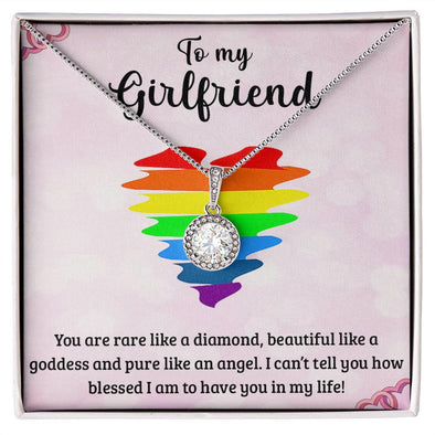 TO MY GIRLFRIEND, ETERNAL HOPE NECKLACE FOR SOULMATE, FOR YOUR LGBTQ PARTNER, WITH MESSAGE CARD, PRIDE NECKLACE,