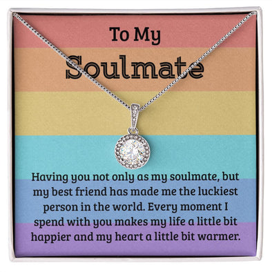 TO MY SOULMATE, ETERNAL HOPE NECKLACE FOR SOULMATE, FOR YOUR LGBTQ PARTNER, WITH MESSAGE CARD, PRIDE NECKLACE,