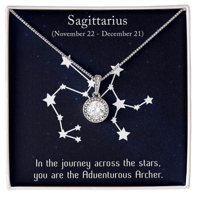 YOU ARE THE ADVENTUROUS, ARCHER MESSAGE CARD WITH ETERNAL HOPE NECKLACE, ZODIAC MESSAGE CARD, GIFT FOR HER