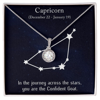 YOU ARE THE CONFIDENT GOAT, CAPRICORN MESSAGE CARD WITH ETERNAL HOPE NECKLACE, ZODIAC MESSAGE CARD, GIFT FOR HER