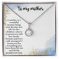 TO MY MOTHER, ETERNAL HOPE NECKLACE FOR MOM, NECKLACE WITH MESSAGE CARD, BIRTHDAY, MOTHER'S DAY GIFT FOR HER