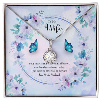 To My Wife, Eternal Hope Necklace For Wife With Message Card, Birthday, Valentine's Day Gift For Her