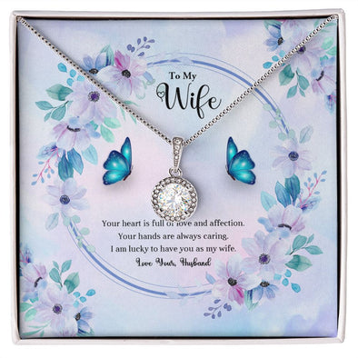 To My Wife, Eternal Hope Necklace For Wife With Message Card, Birthday, Valentine's Day Gift For Her