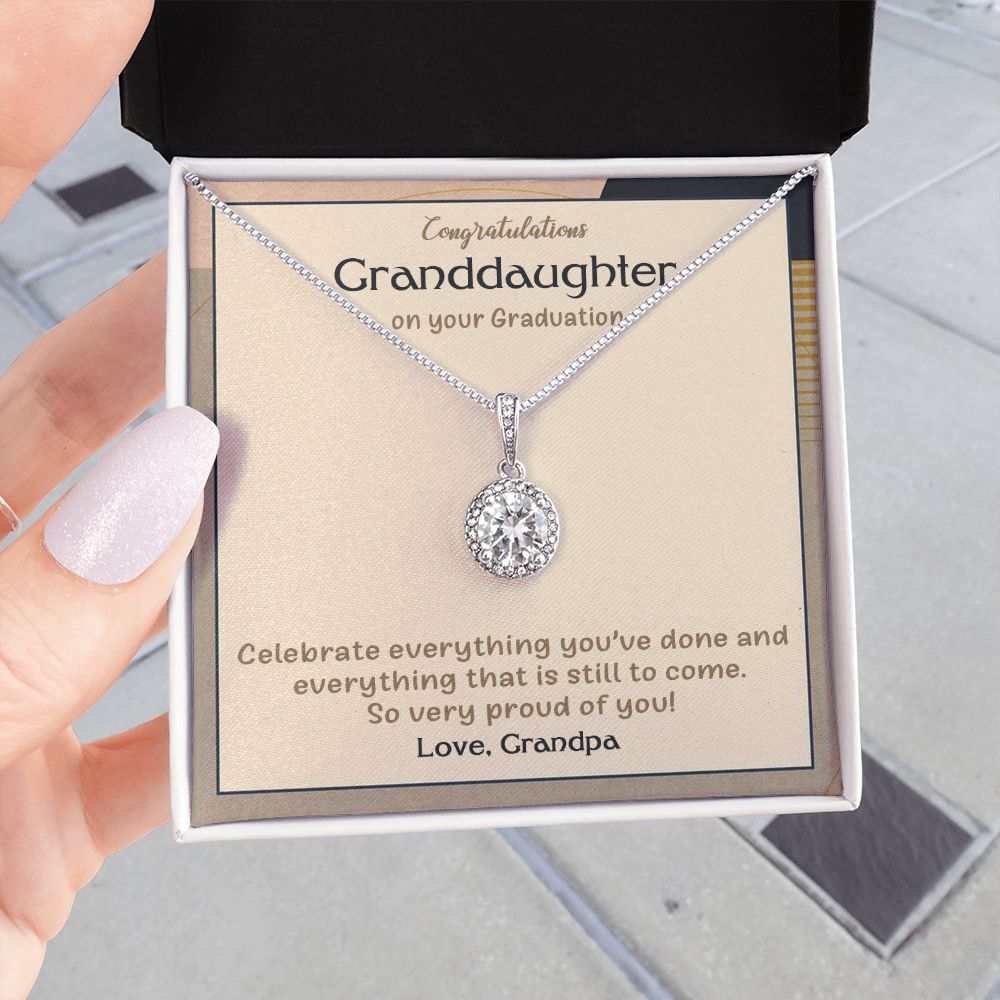 ETERNAL HOPE NECKLACE FOR GRANDDAUGHTER ON HER GRADUATION, GIFT FOR HER, FROM GRANDPA