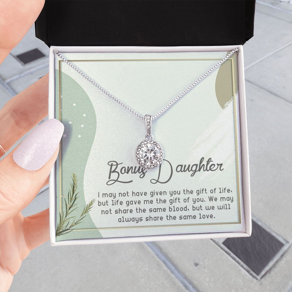 BONUS DAUGHTER, ETERNAL HOPE NECKLACE WITH MESSAGE CARD, BIRTHDAY AND DAUGHTERS DAY GIFT FOR HER