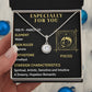 ESPECIALLY FOR YOU, PISCES MESSAGE CARD WITH ETERNAL HOPE NECKLACE, ZODIAC MESSAGE CARD, GIFT FOR HER