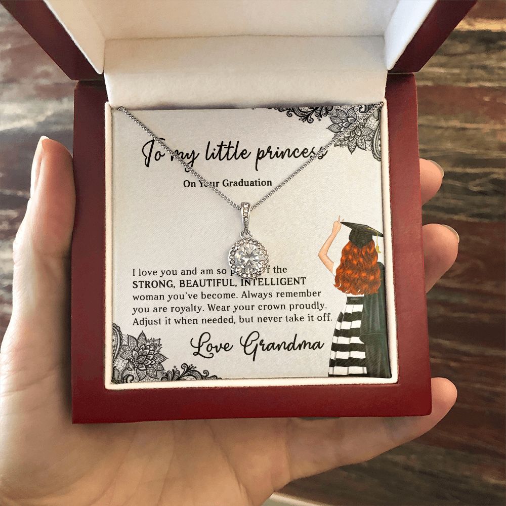 TO MY LITTLE PRINCESS, ETERNAL HOPE NECKLACE FOR GRANDDAUGHTER ON HER GRADUATION, GIFT FOR HER, FROM GRANDMA