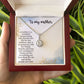 TO MY MOTHER, ETERNAL HOPE NECKLACE FOR MOM, NECKLACE WITH MESSAGE CARD, BIRTHDAY, MOTHER'S DAY GIFT FOR HER