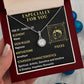 ESPECIALLY FOR YOU, PISCES MESSAGE CARD WITH ETERNAL HOPE NECKLACE, ZODIAC MESSAGE CARD, GIFT FOR HER