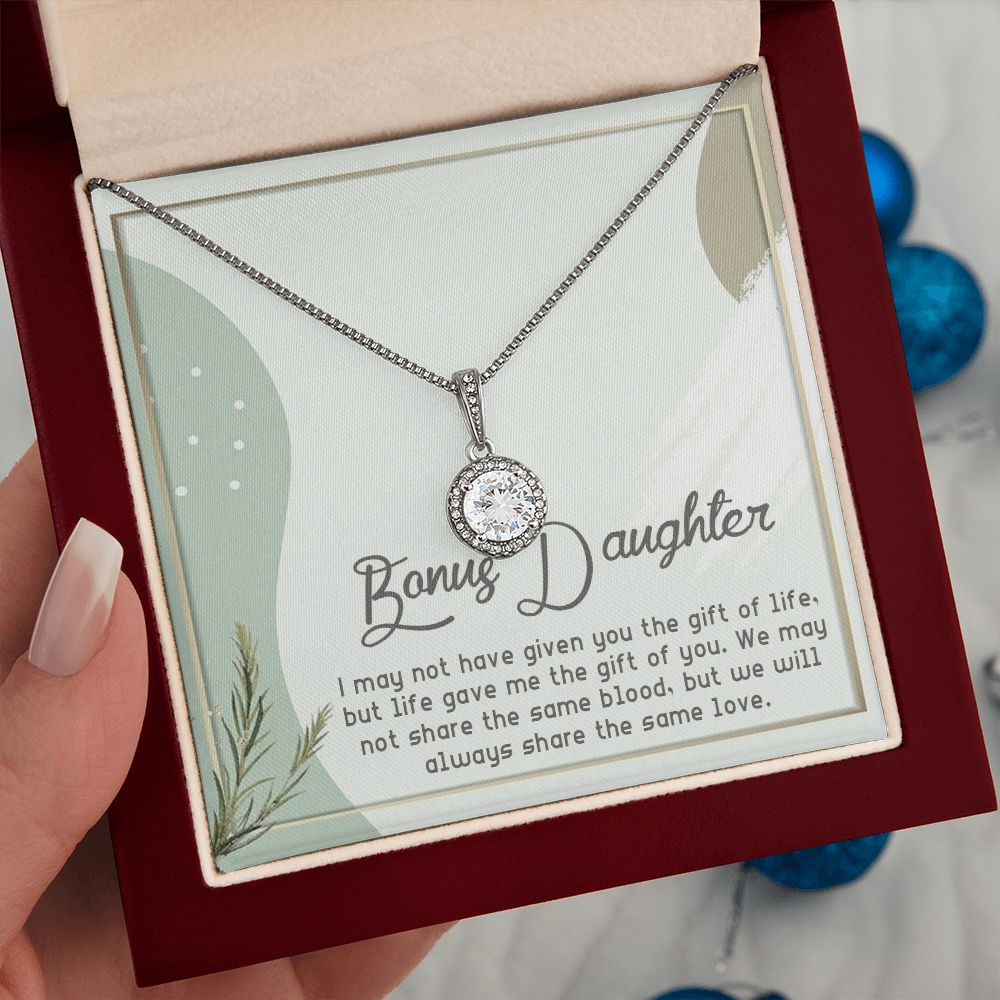 BONUS DAUGHTER, ETERNAL HOPE NECKLACE WITH MESSAGE CARD, BIRTHDAY AND DAUGHTERS DAY GIFT FOR HER
