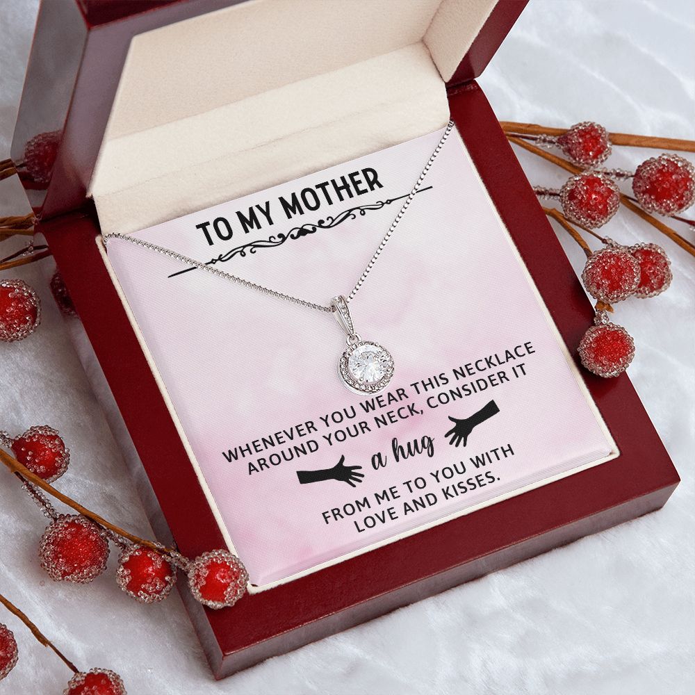 TO MY MOTHER, ETERNAL HOPE NECKLACE WITH MESSAGE CARD, BIRTHDAY GIFT FOR HER, FROM DAUGHER/SON