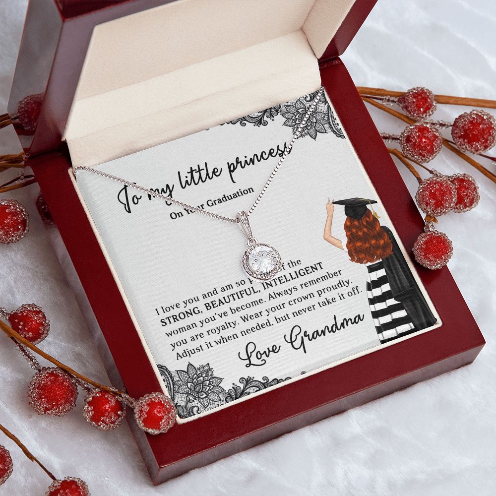 TO MY LITTLE PRINCESS, ETERNAL HOPE NECKLACE FOR GRANDDAUGHTER ON HER GRADUATION, GIFT FOR HER, FROM GRANDMA