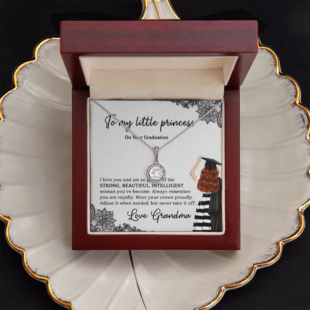 TO MY LITTLE PRINCESS, ETERNAL HOPE NECKLACE FOR GRANDDAUGHTER ON HER GRADUATION, GIFT FOR HER, FROM GRANDMA
