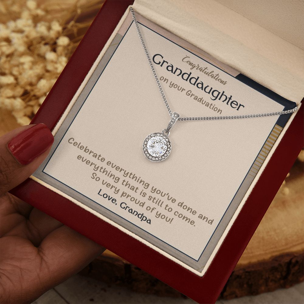 ETERNAL HOPE NECKLACE FOR GRANDDAUGHTER ON HER GRADUATION, GIFT FOR HER, FROM GRANDPA