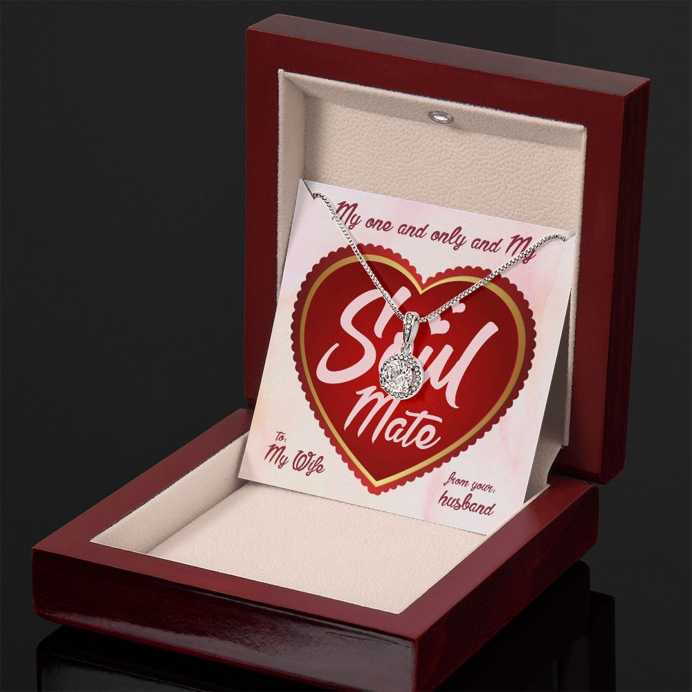My Soulmate My Wife, Eternal Hope Necklace For Wife With Message Card, Birthday, Valentine's Day Gift For Her