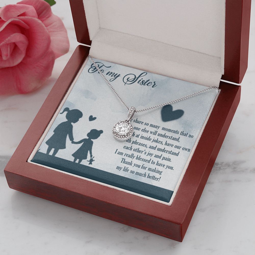 TO MY SISTER, ETERNAL HOPE NECKLACE FOR SISTER, FOREVER BEST FRIEND, BFF, BIRTHDAY/ FRIENDSHIP DAY GIFT FOR HER
