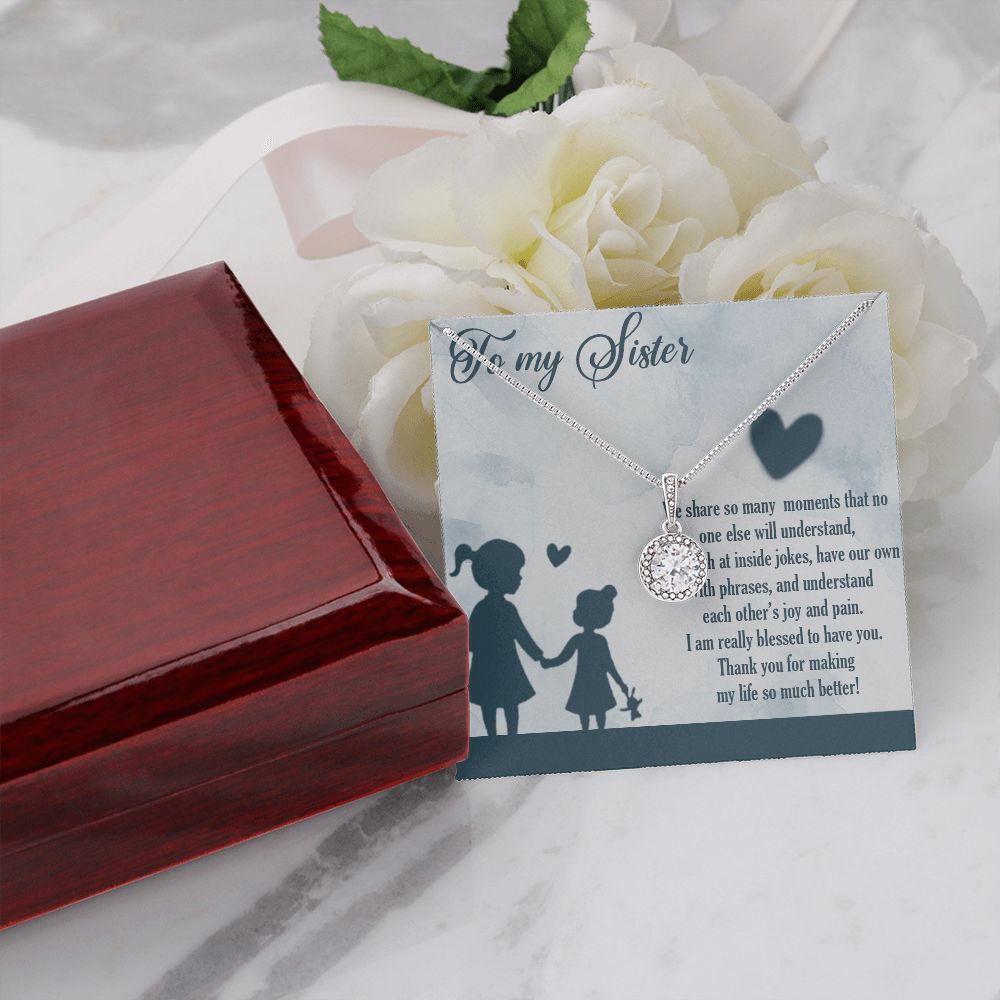 TO MY SISTER, ETERNAL HOPE NECKLACE FOR SISTER, FOREVER BEST FRIEND, BFF, BIRTHDAY/ FRIENDSHIP DAY GIFT FOR HER