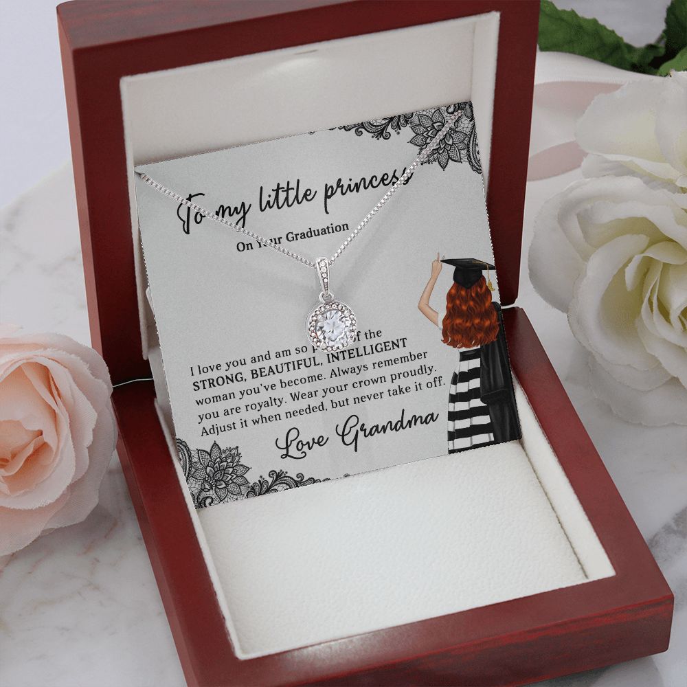 TO MY LITTLE PRINCESS, ETERNAL HOPE NECKLACE FOR GRANDDAUGHTER ON HER GRADUATION, GIFT FOR HER, FROM GRANDMA