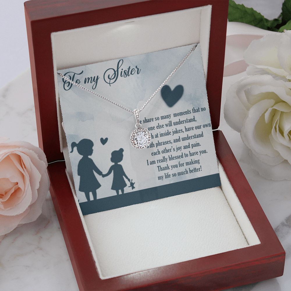 TO MY SISTER, ETERNAL HOPE NECKLACE FOR SISTER, FOREVER BEST FRIEND, BFF, BIRTHDAY/ FRIENDSHIP DAY GIFT FOR HER